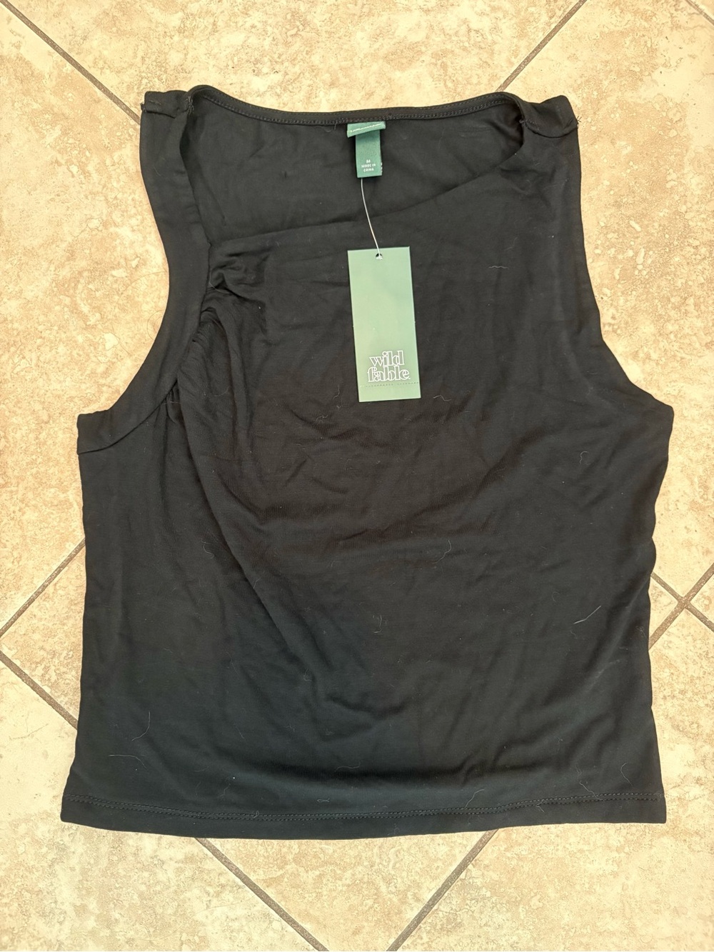 Wild Fable Black Asymmetrical Tank